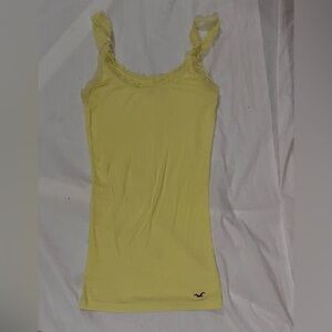 Hollister Y2K Lace Trim Bella Elena Ribbed Long body Twilightcore cami top SZ.M